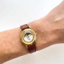 Load image into Gallery viewer, Ladies' Vintage Gold-Plated Lorus Sun & Moon Phase Quartz Watch