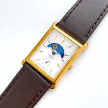 Load image into Gallery viewer, Vintage Unisex Gruen Sun & Moon Quartz Watch with Rectangular Dial