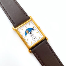 Load image into Gallery viewer, Vintage Unisex Gruen Sun & Moon Quartz Watch with Rectangular Dial