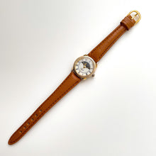 Load image into Gallery viewer, Vintage 90s Ladies' Imado Sun & Moon Phase Quartz Watch with Brown Leather Strap