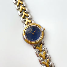 Load image into Gallery viewer, Vintage 1990s Yves Saint Laurent Ladies' Quartz Watch with Two-Tone Bracelet and Blue Dial