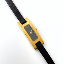 Load image into Gallery viewer, Gucci 3900L Quartz Watch with Rectangular Black Dial and Leather Strap - Boxed