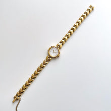 Load image into Gallery viewer, Very Rare 90s Gold-Plated Seiko Tissé Jewellery Quartz Watch with Tiny Dial, Thin Bracelet and 6 Rubies