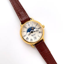 Load image into Gallery viewer, Ladies' 90s Sun & Moon Equinox Quartz Watch with Brown Leather Strap