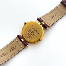 Load image into Gallery viewer, Cartier Must Vendome Vermeil - Gold-Plated Silver 925 with Brown/Burgundy Dial - With box and Papers