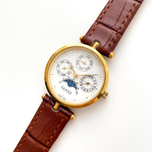 Load image into Gallery viewer, Very Rare Unisex 90s Gucci Moonphase Quartz Watch with Three Sub-Dials