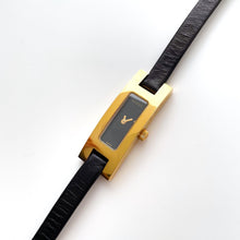 Load image into Gallery viewer, Gucci 3900L Quartz Watch with Rectangular Black Dial and Leather Strap - Boxed