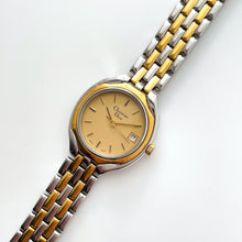 Load image into Gallery viewer, Vintage Two-Tone Christian Dior Ladies' Quartz Watch with Gold Dial and Date Window