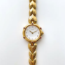 Load image into Gallery viewer, Very Rare 90s Gold-Plated Seiko Tissé Jewellery Quartz Watch with Tiny Dial, Thin Bracelet and 6 Rubies