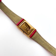 Load image into Gallery viewer, Vintage Christian Dior Gold-Plated Ladies' Quartz Watch with Red Leather Strap and Rectangular Tank Dial - Boxed
