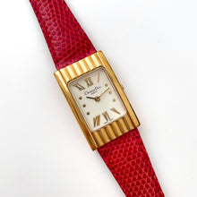 Load image into Gallery viewer, Vintage Christian Dior Gold-Plated Ladies' Quartz Watch with Red Leather Strap and Rectangular Tank Dial - Boxed