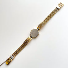 Load image into Gallery viewer, Rare 80s Gold-Plated Seiko Jewellery Quartz Watch with Hexagon Dial, Mesh Bracelet and 4 Diamonds