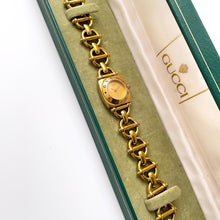 Load image into Gallery viewer, Vintage 1990s Gucci 6300L Quartz Watch with Gold-Plated Bracelet