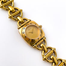 Load image into Gallery viewer, Vintage 1990s Gucci 6300L Quartz Watch with Gold-Plated Bracelet