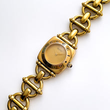 Load image into Gallery viewer, Vintage 1990s Gucci 6300L Quartz Watch with Gold-Plated Bracelet