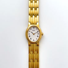 Load image into Gallery viewer, Vintage 1990s Gold-Plated Ladies' Seiko Quartz Watch with White Oval Dial and Roman Numerals