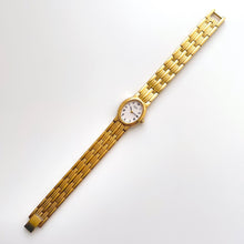 Load image into Gallery viewer, Vintage 1990s Gold-Plated Ladies' Seiko Quartz Watch with White Oval Dial and Roman Numerals
