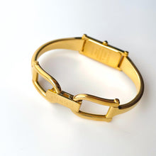Load image into Gallery viewer, Vintage Ladies' Gold-Plated Gucci 1500L Bangle Quartz Watch with Beige Rectangular Dial