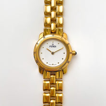 Load image into Gallery viewer, Ladies' Vintage 90s Gold-Plated Fendi 850L Quartz Watch with White Dial