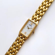 Load image into Gallery viewer, Thin Vintage 1990s Gold-Plated Ladies' Seiko Quartz Watch with Mother of Pearl Dial