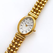 Load image into Gallery viewer, Vintage Ladies' Gold-Plated Michel Herbelin Quartz Watch With Beaded Bracelet and Oval Dial