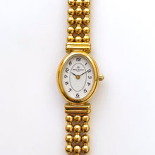 Load image into Gallery viewer, Vintage Ladies' Gold-Plated Michel Herbelin Quartz Watch With Beaded Bracelet and Oval Dial