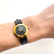 Load image into Gallery viewer, Balenciaga Ladies’ Quartz Watch – Gold-Plated with Black Dial & Leather Strap