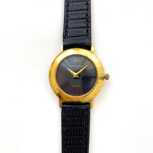 Load image into Gallery viewer, Balenciaga Ladies’ Quartz Watch – Gold-Plated with Black Dial & Leather Strap