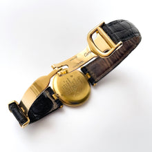 Load image into Gallery viewer, Cartier Must Vendome Vermeil - Gold-Plated Silver 925 with Black Dial and Leather Strap