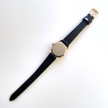 Load image into Gallery viewer, Vintage Ladies' Gold-Plated Lorus Sun & Moon Quartz Watch with Black Leather Strap