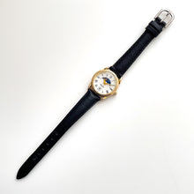 Load image into Gallery viewer, Vintage Constant Sun & Moon Phase Quartz Watch with Black Leather Strap