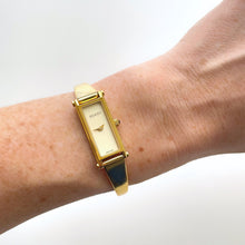Load image into Gallery viewer, Vintage Ladies' Gold-Plated Gucci 1500L Bangle Quartz Watch with Beige Rectangular Dial