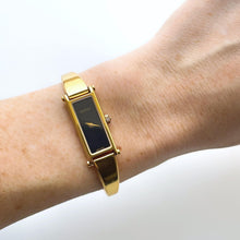 Load image into Gallery viewer, Vintage Ladies' Gold-Plated Gucci 1500 Bangle Quartz Watch - Black Dial