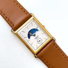 Load image into Gallery viewer, Vintage Unisex Gruen Sun & Moon Quartz Watch with Rectangular Dial