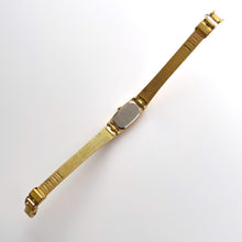 Load image into Gallery viewer, Tiny Vintage Gold-Plated Ladies' Seiko Quartz Watch with Black Rectangular Dial