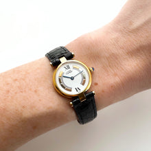 Load image into Gallery viewer, Vintage Ladies' Cartier Must Vendome Vermeil - Gold-Plated Silver 925 with Black Dial - With Papers