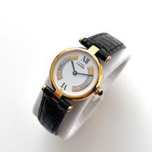 Load image into Gallery viewer, Vintage Ladies' Cartier Must Vendome Vermeil - Gold-Plated Silver 925 with Black Dial - With Papers