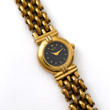 Load image into Gallery viewer, Vintage 1990s Gold-Plated Ladies' Seiko Quartz Watch with Tiny Black Dial - Boxed