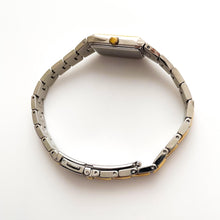 Load image into Gallery viewer, Vintage 1990s Two-Tone Ladies' Seiko Solar Watch with Black Rectangular Dial