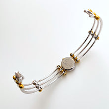 Load image into Gallery viewer, Seiko Quartz Watch – Two-Tone Articulated Bangle with Coloured Gems, 1990s