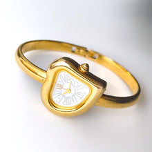 Load image into Gallery viewer, Vintage Yves Saint Laurent Gold-Plated Ladies' Bangle Quartz Watch with Heart Shaped Dial - Boxed