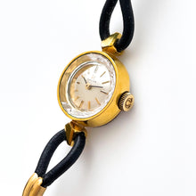 Load image into Gallery viewer, Tiny Vintage Gold-Plated Omega Ladies' Mechanical Watch with Faceted Glass and Cordette Strap - Boxed