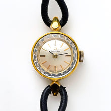 Load image into Gallery viewer, Tiny Vintage Gold-Plated Omega Ladies' Mechanical Watch with Faceted Glass and Cordette Strap - Boxed