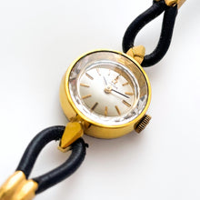 Load image into Gallery viewer, Tiny Vintage Gold-Plated Omega Ladies' Mechanical Watch with Faceted Glass and Cordette Strap - Boxed