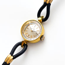 Load image into Gallery viewer, Tiny Vintage Gold-Plated Omega Ladies' Mechanical Watch with Faceted Glass and Cordette Strap - Boxed