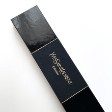 Load image into Gallery viewer, Vintage 90s Gold-Plated Yves Saint Laurent Unisex Quartz Watch with Navy Blue Dial and Leather Strap - Boxed