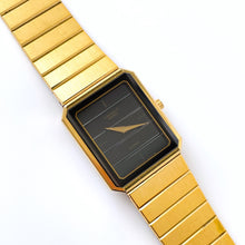 Load image into Gallery viewer, Vintage Gold-Plated Ladies' Seiko Lassale Quartz Watch with Striped Black Dial