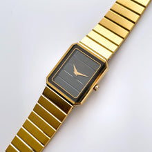 Load image into Gallery viewer, Vintage Gold-Plated Ladies' Seiko Lassale Quartz Watch with Striped Black Dial