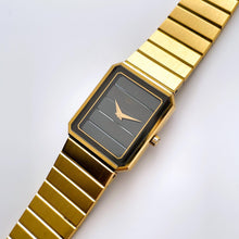 Load image into Gallery viewer, Vintage Gold-Plated Ladies' Seiko Lassale Quartz Watch with Striped Black Dial
