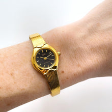 Load image into Gallery viewer, Vintage Gold-Plated Ladies' Citizen Quartz Watch with Black Dial